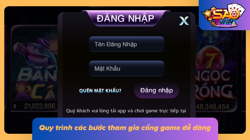 Đăng Nhập Saowin - Hướng Dẫn Truy Cập Nhanh Chóng Và An Toàn 3 Các bước đăng nhập cổng game từng bước cho newbie